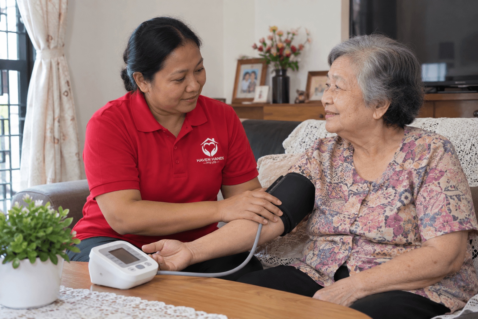 Eldercare training – basic health monitoring and safe elderly assistance